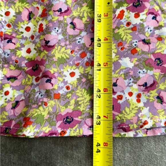 O.P.T One Pretty Time Go on A Date Floral Puff Sleeve Midi Dress L Smocked - Picture 4 of 14